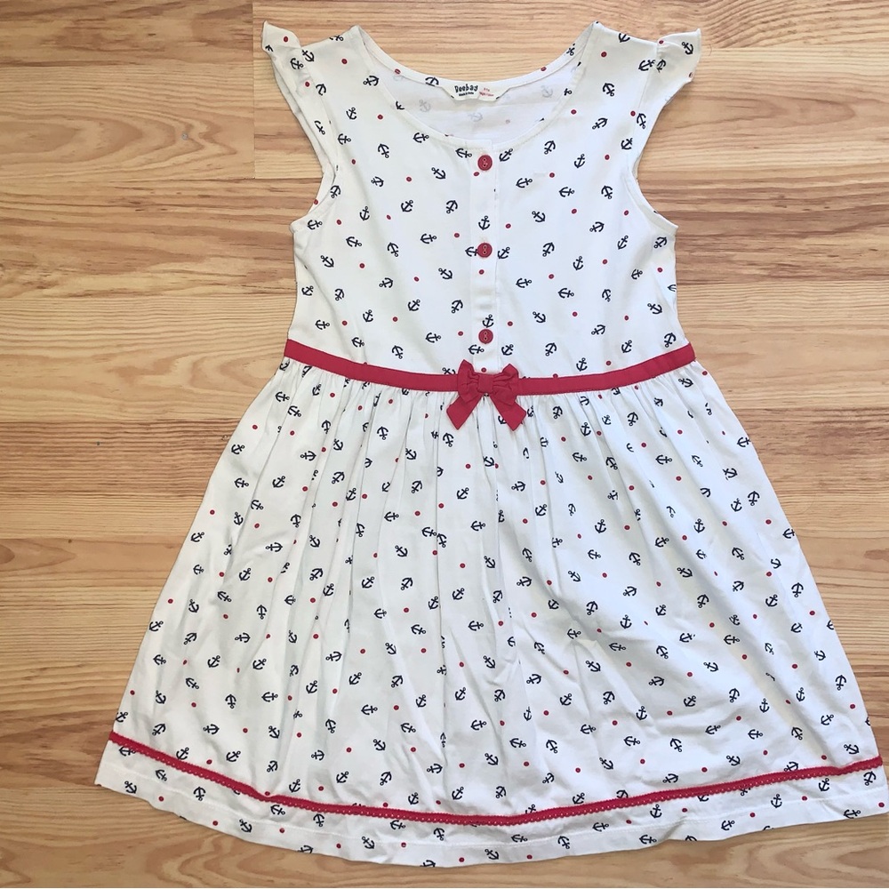 Nautical red and White Cap Sleeve Casual Beebay Sundress